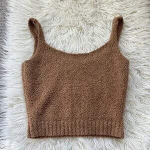 SKIMS Teddy Cozy Knit Tank Carmel Tan Brown